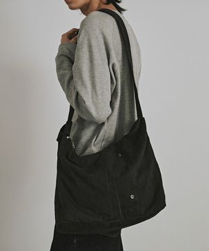 MIL-TYPE KNOT WASHED SHOULDER BAG (BLACK)