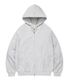 MINIMAL OVER FIT HOODIE ZIP-UP (WHITE MELANGE)