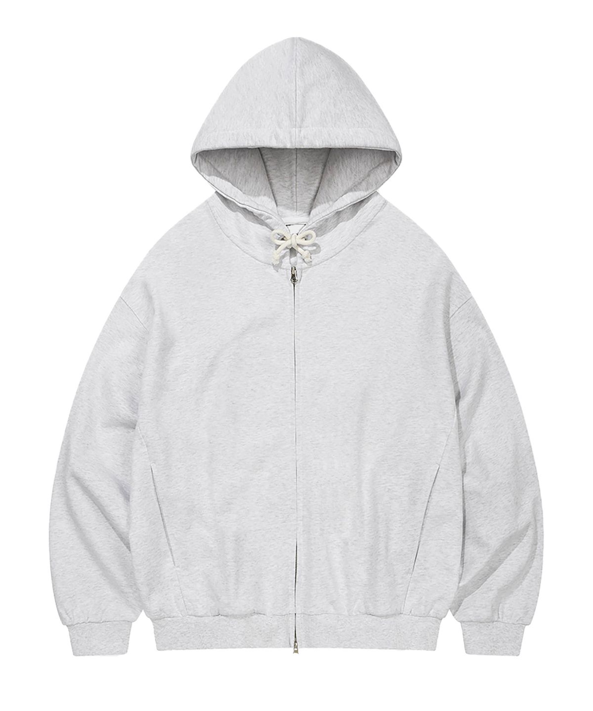 카네이테이(KANEITEI) MINIMAL OVER FIT HOODIE ZIP-UP (WHITE MELANGE)