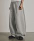 CURVED PINTUCK SWEAT PANTS (MELANGE GRAY)