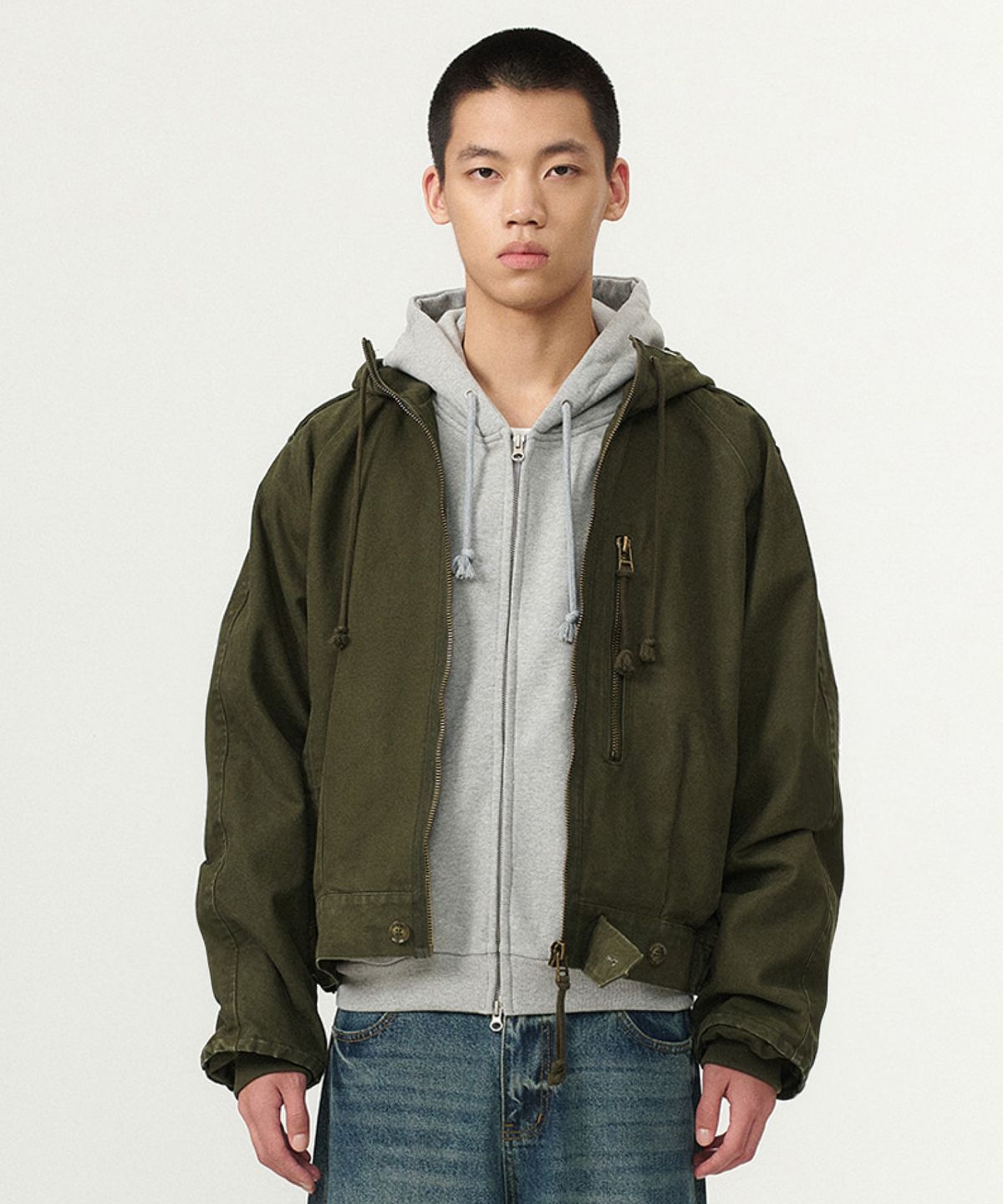 카네이테이(KANEITEI) CROPPED M-65 FIELD JACKET (OLIVE DRAB)