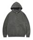 PIGMENT WASHED HENLEY NECK HOODIE (CHARCOAL)