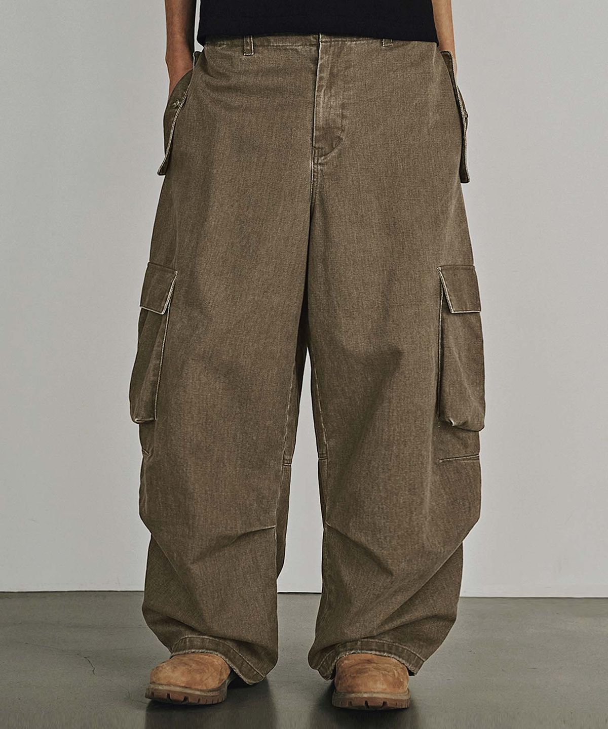 카네이테이(KANEITEI) VINTAGE WASHED CARGO PANTS (BEIGE)