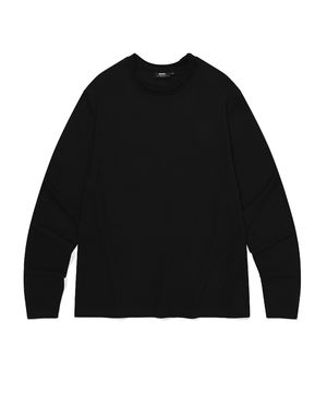RAW CUT CROP LONG SLEEVES (BLACK)