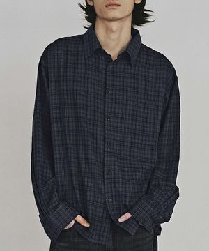 TONED-DOWN CHECK SHIRTS (NAVY)