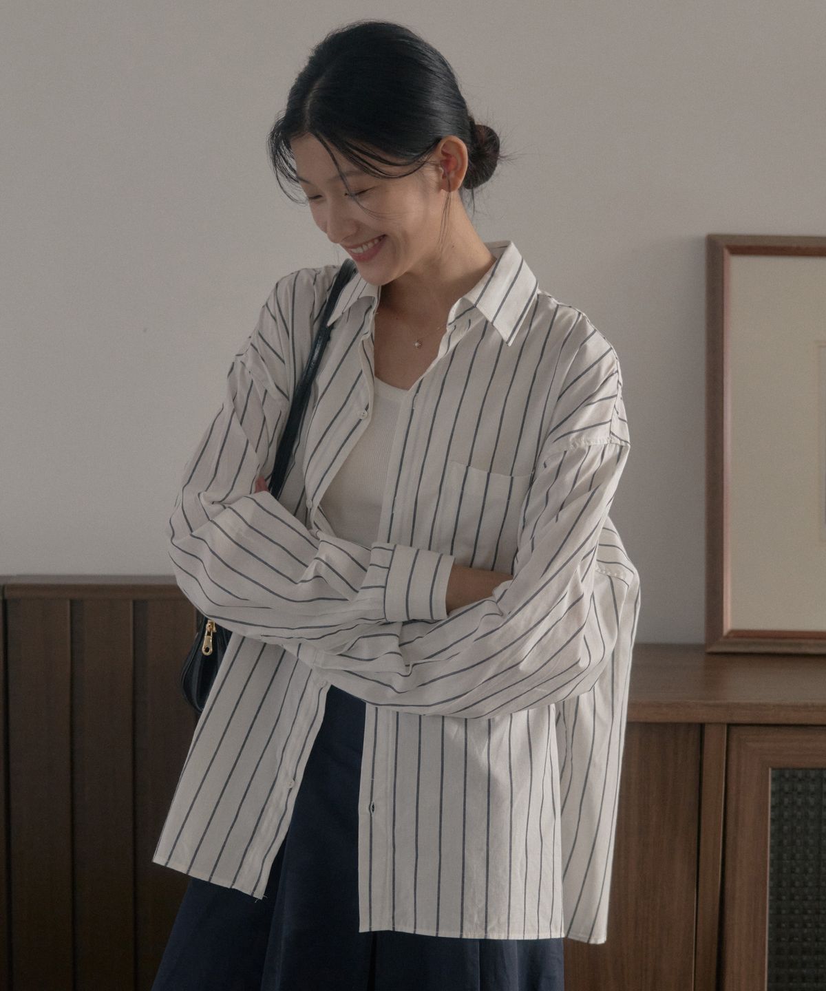 르나브(LENAV) LENE Stripe Shirts (스카이)