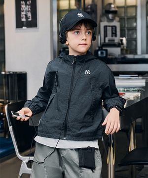 스트릿 체크 립스탑 바람막이 NY (Black)