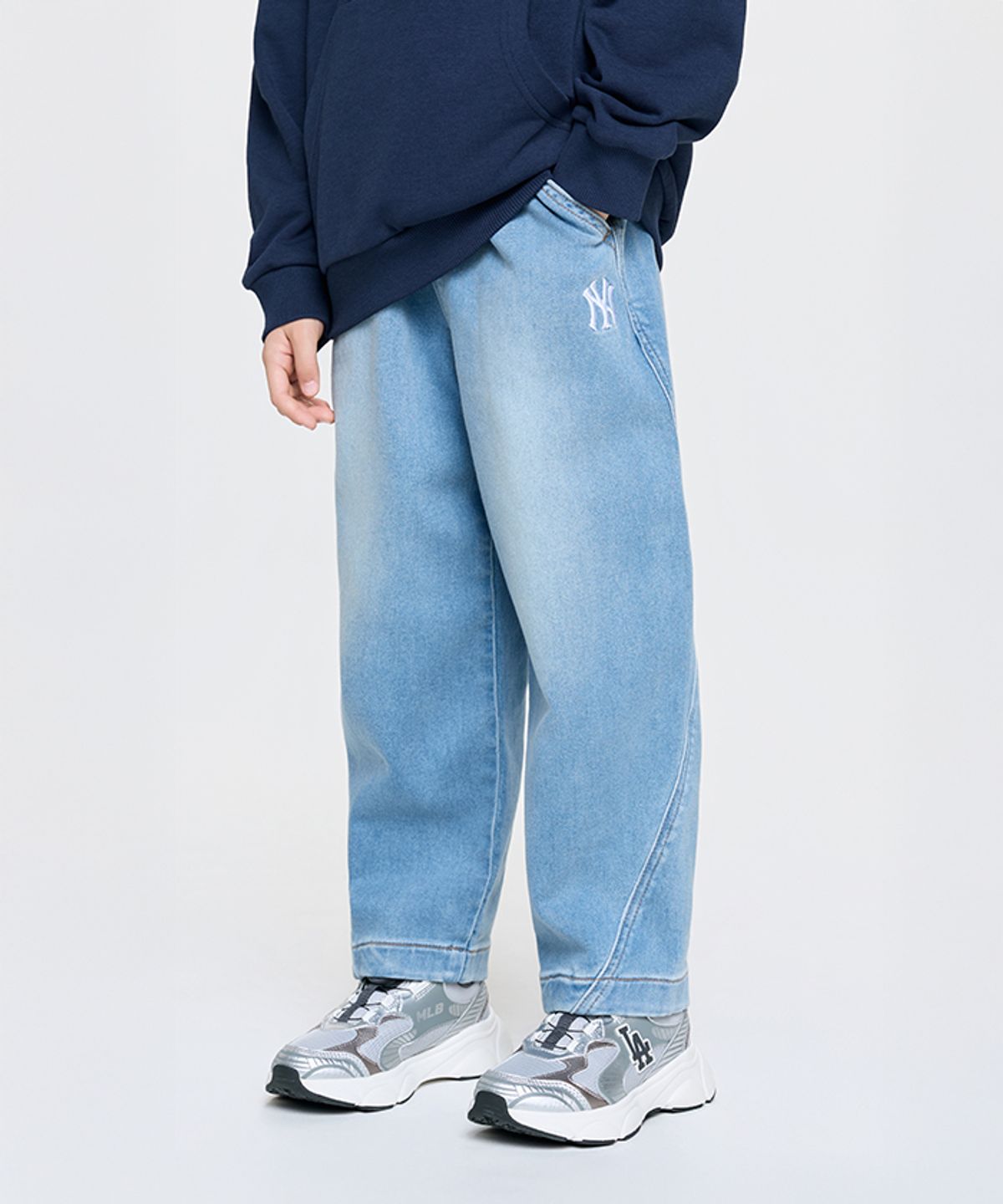 엠엘비 키즈(MLB KIDS) 베이직 커브드 데님 팬츠 NY (Blue)