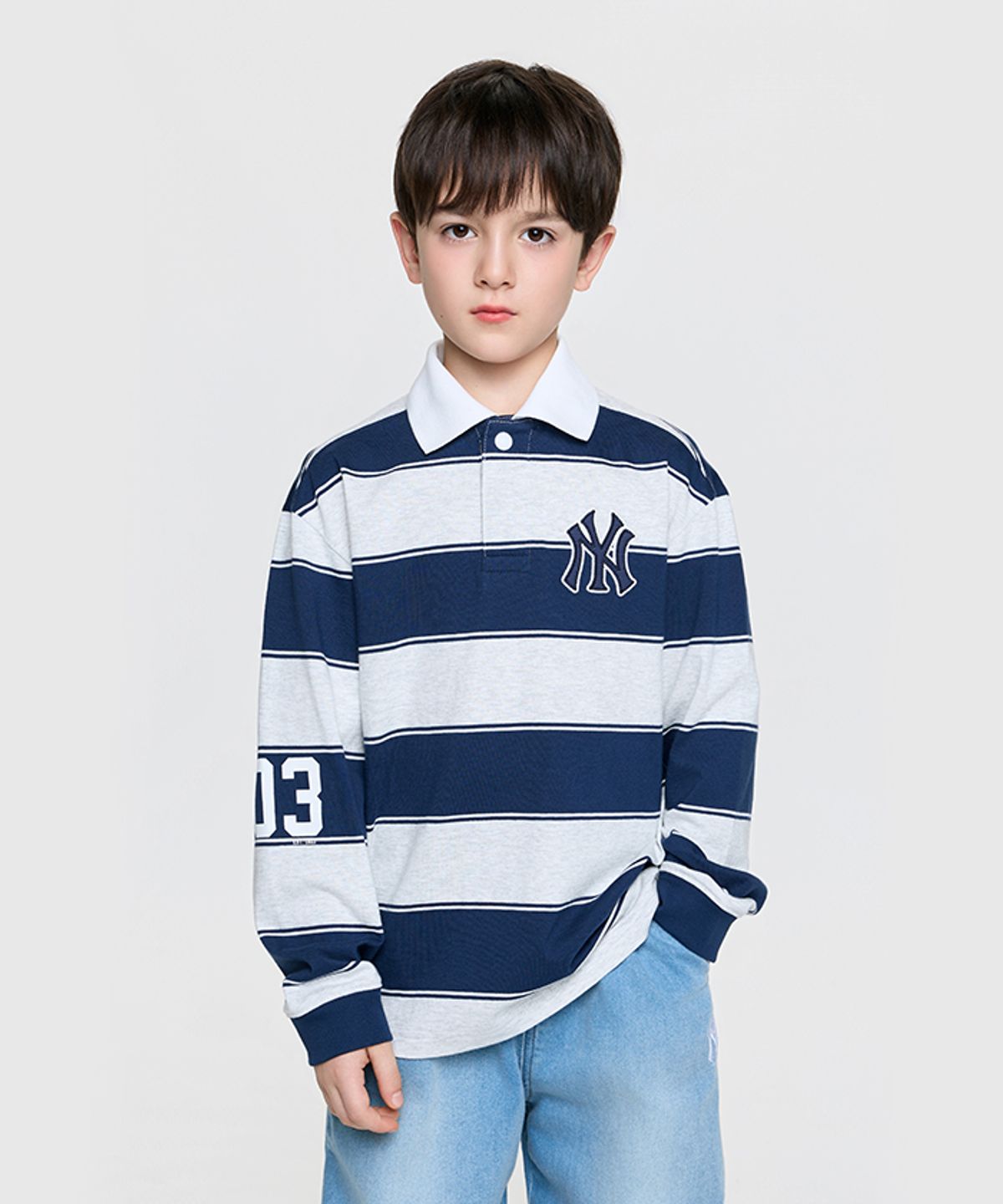 엠엘비 키즈(MLB KIDS) 바시티 럭비 티셔츠 NY (Navy)