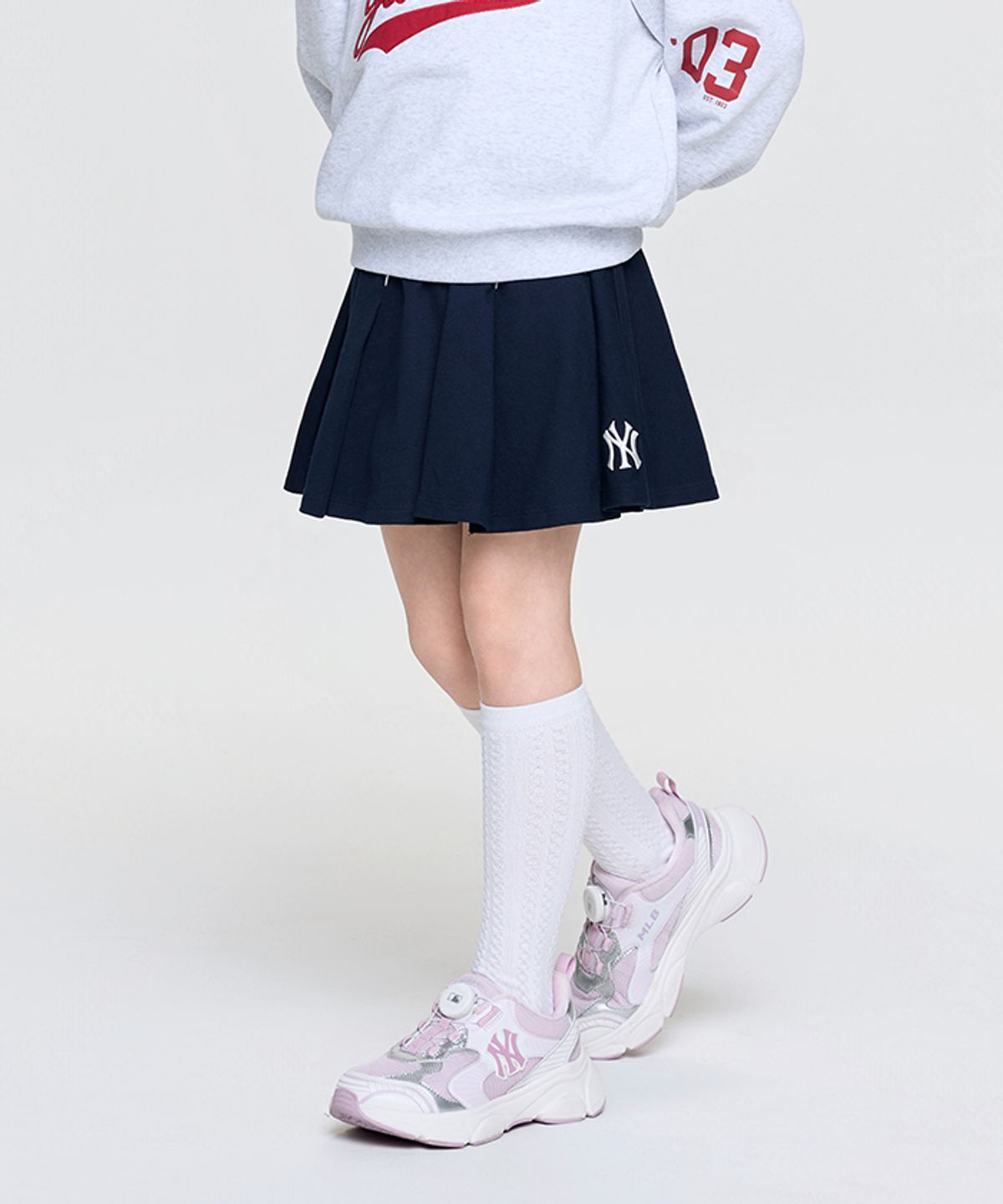 엠엘비 키즈(MLB KIDS) 베이직 데님라이크 치마바지 NY (Navy)