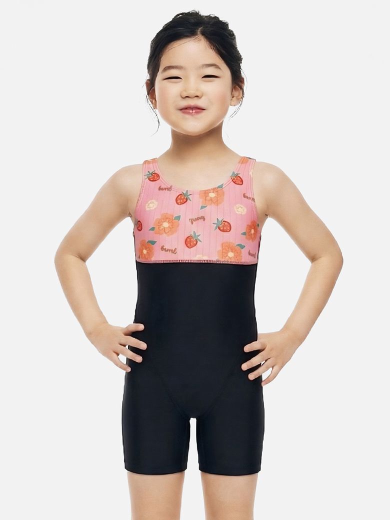 여아 베리블로썸 U백 3부 반신 수영복 블랙 (B6SKSWH303BLK)
