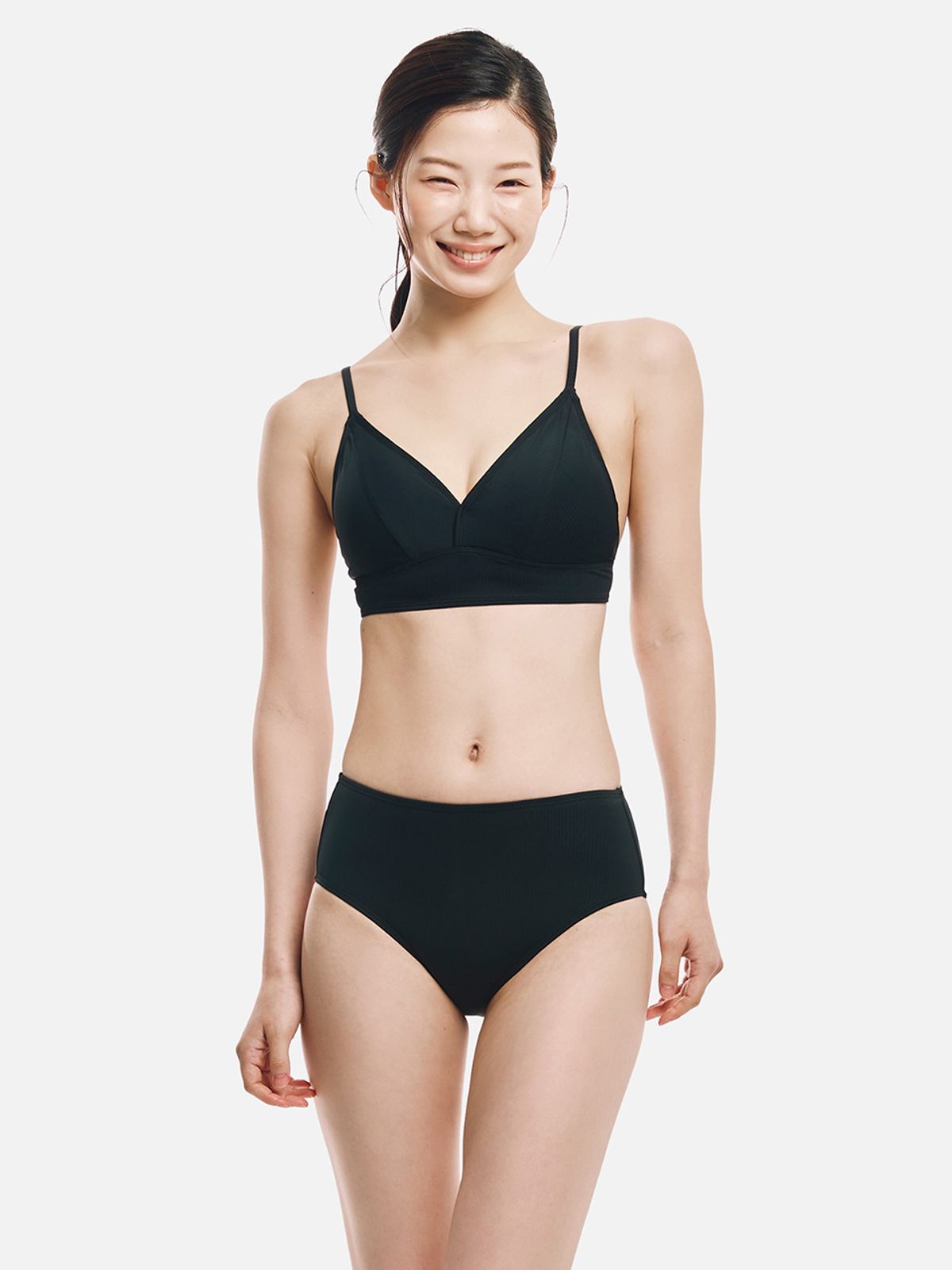 배럴(BARREL) 우먼 골지 비키니 SET 블랙 (B6SWWBI001BLK)