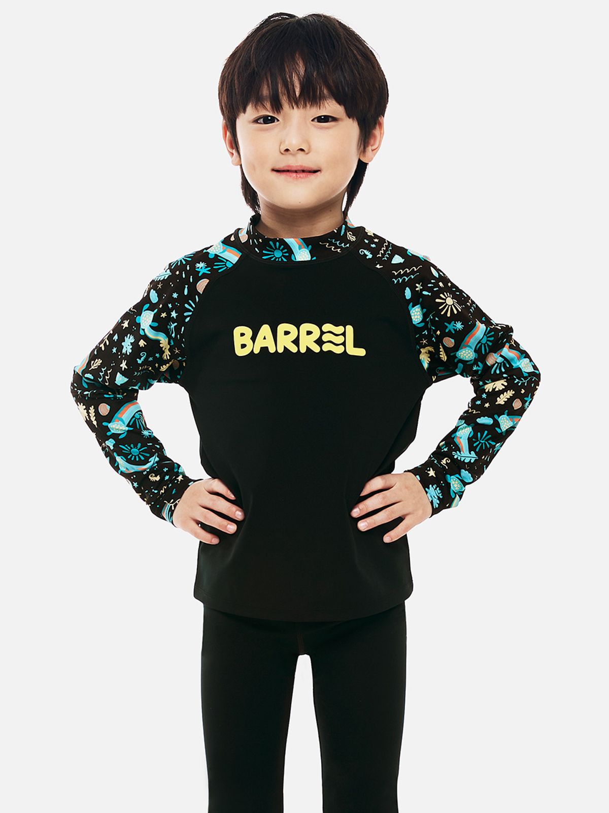 배럴(BARREL) 키즈 서브마린 래쉬가드 블랙 (B6SKWRG302BLK)