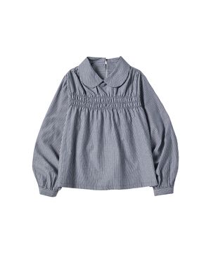 W SHIRRING BLOUSE [NAVY]