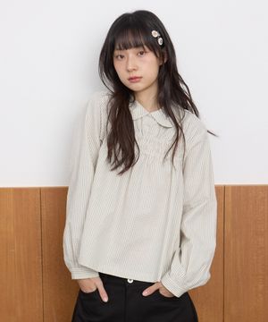 W SHIRRING BLOUSE [IVORY]