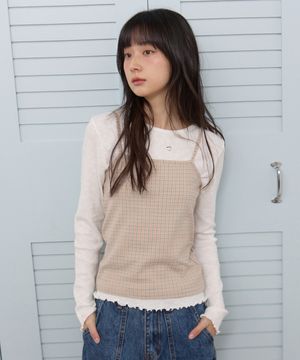 W CHECK SLEEVELESS [GRAY]