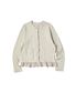 W CHECK FRILL CARDIGAN [GRAY]