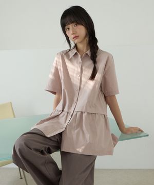 W LONG HALF SHIRTS [PINK]