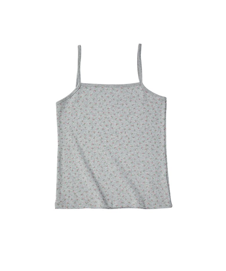 W MINI FLOWER SLEEVELESS [GRAY]