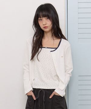 W MINI FLOWER CARDIGAN [IVORY]