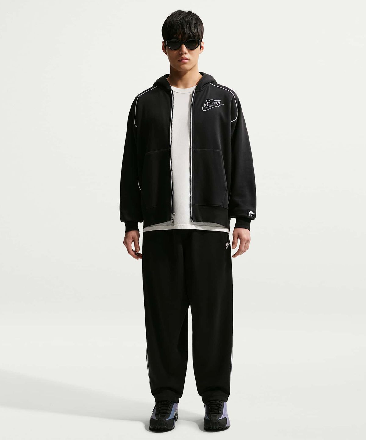 나이키(NIKE) 스포츠웨어 클럽 오버사이즈 니트 트랙 팬츠 M - 블랙:화이트:블랙:화이트 / HV1416-010