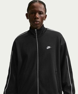 스포츠웨어 클럽 오버사이즈 니트 트랙 재킷 M - 블랙:화이트:블랙:화이트 / HV1418-010