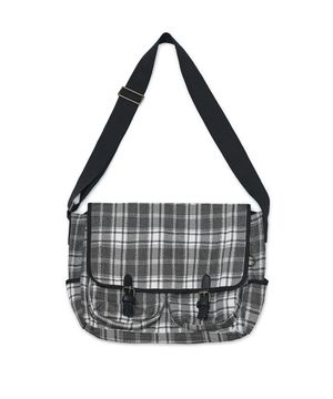 빈티지 체크 메신저 백 (블랙)