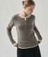 웨일 헨리넥 롱 슬리브 티셔츠 [TAUPE GREY]