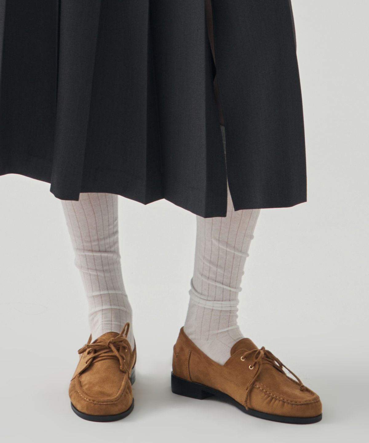 드로우핏 우먼(DRAWFIT WOMEN) 로아 스웨이드 레이스업 로퍼 [BEIGE]