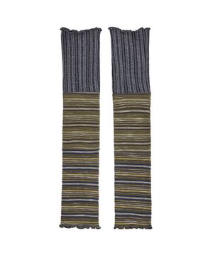 패치워크 케이블 레그워머 (차콜)