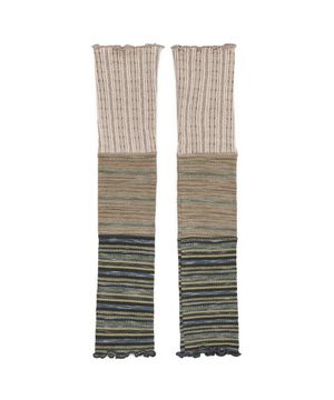 패치워크 케이블 레그워머 (베이지)