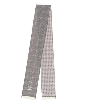 허그 니들워크 코튼 스카프 (핑크 그레이)