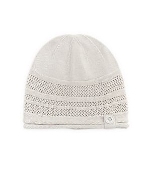 버튼 스카시 니트 비니 (아이보리)