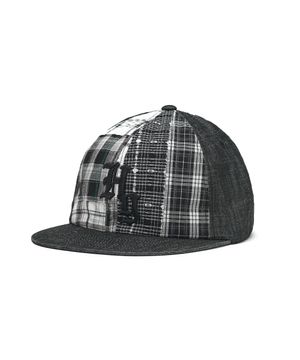 패치워크 데님 스냅백 (블랙)