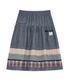 [권연주 PICK] 빈티지 패턴 미디 스커트 (블루 데님)