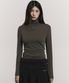 [ESSENTIAL] SLIM TURTLENECK TOP_BROWN