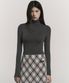 [ESSENTIAL] SLIM TURTLENECK TOP_CHARCOAL