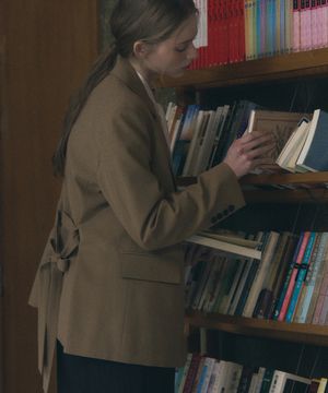 울 코튼 세미 더블 테일러드 블레이저 [BEIGE]