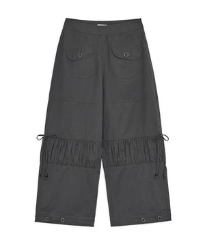 셔링 플랩 팬츠 (차콜)