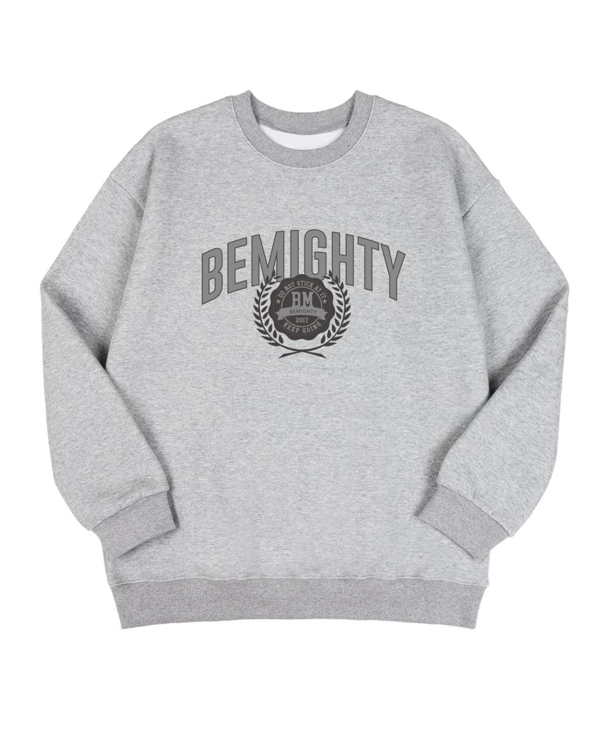 비마이티(BEMIGHTY) 클래식 소프트 로고 기모 오버핏 스웨트셔츠 [멜란그레이]