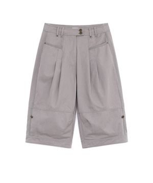 벌룬 핀턱 카프리 팬츠 (핑크 베이지)