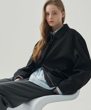 모브 벌룬 실루엣 블루종 [BLACK]