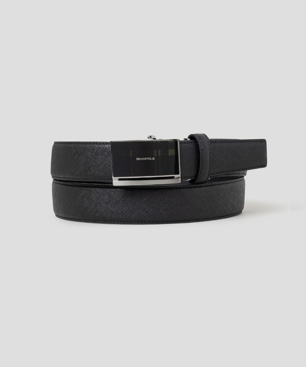 빈폴 액세서리(BEANPOLE ACCESSORY) 빈폴 체크 자동 버클 벨트 - 블랙