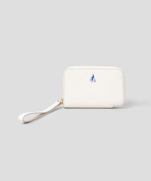 체크 지퍼돌이 지갑 - 아이보리