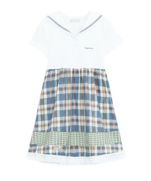 세일러 카라 체크 드레스 (아이보리)