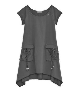 피그먼트 코튼 드레스 (차콜)