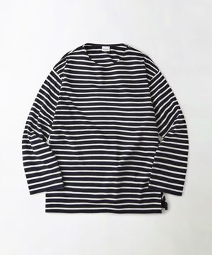 [아키즈 PICK] STRIPE BOAT NECK LONG SLEEVE TEE_NAVY/IVORY