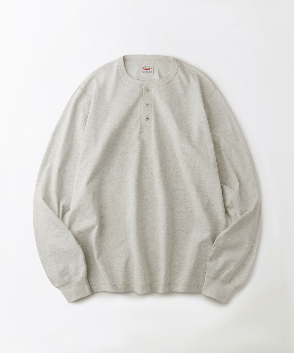아웃스탠딩(OUTSTANDING) VINTAGE HENLEY NECK LONG SLEEVE TEE_1%OATMEAL