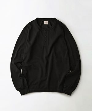 [아키즈 PICK] VINTAGE HENLEY NECK LONG SLEEVE TEE_BLACK