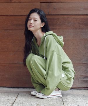 꽃 아플리케 벌룬 조거 팬츠 말차